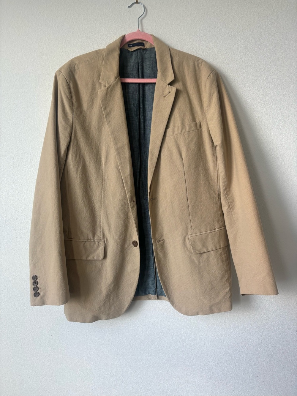 GAP Men's Beige Lightweight Shirt Jacket Blazer Size L